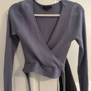 women’s cropped tie long sleeve